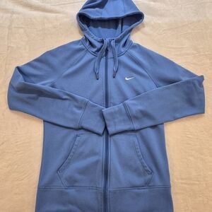 Nike Hoodie Jacket Light Blue Mens Small Full Zip Therma-Fit Fleeced Lined